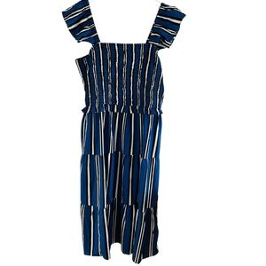 M P H Collection Elastic Tube Fitted Striped Dress